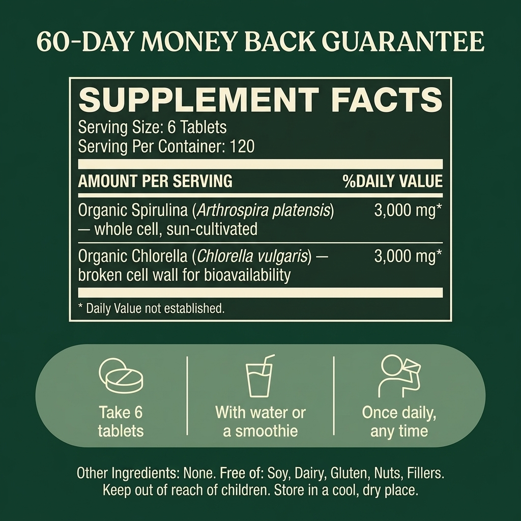 Aloria® Spirulina & Chlorella Tablets